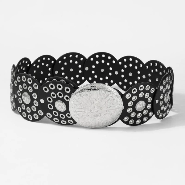 Silver vertical buckle black
