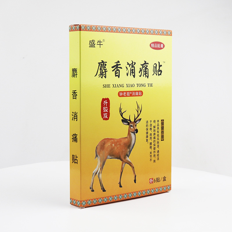 Musk Pain Relief Patch Herbal Plaster for Joint Neck Lumbar Support 12x8cm 6 Patches per Box in use