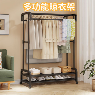 Cross-border temu Xiyin Daifa Balcony Drying Rack Indoor Coat Rack Single Rod Double Rod Floor Type Factory Straight Hair