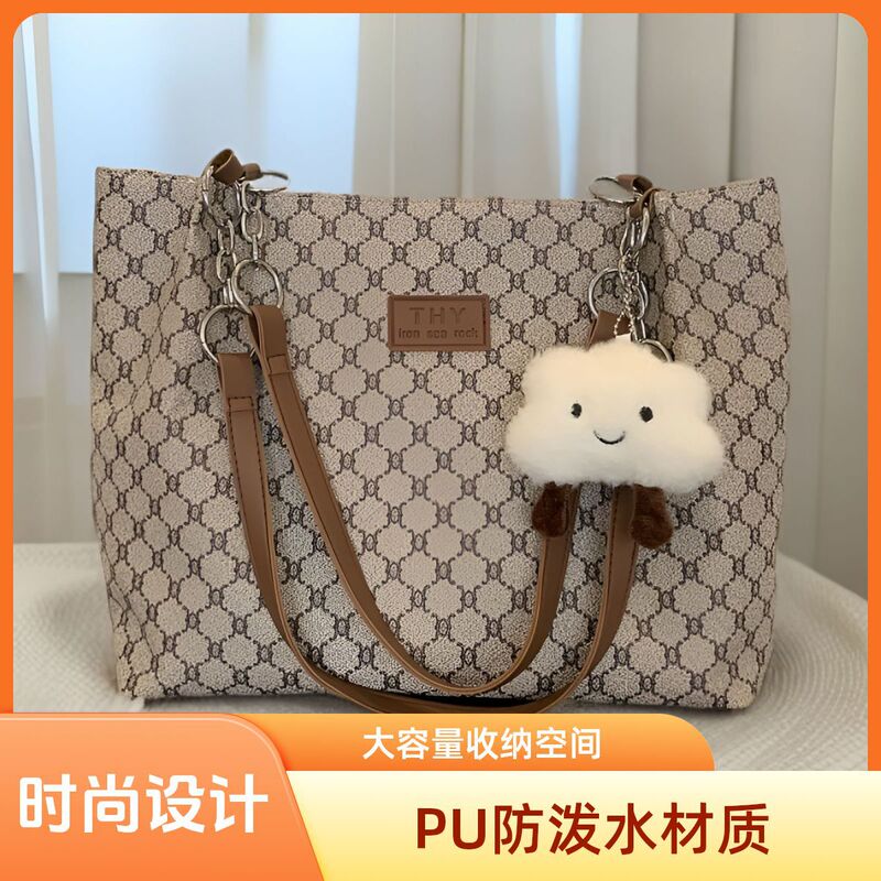New Niche Fashion Pu Shoulder Bag, Large Capacity Tote Bag, Stylish for Going Out, Casual and Simple Korean Style Women's Bag