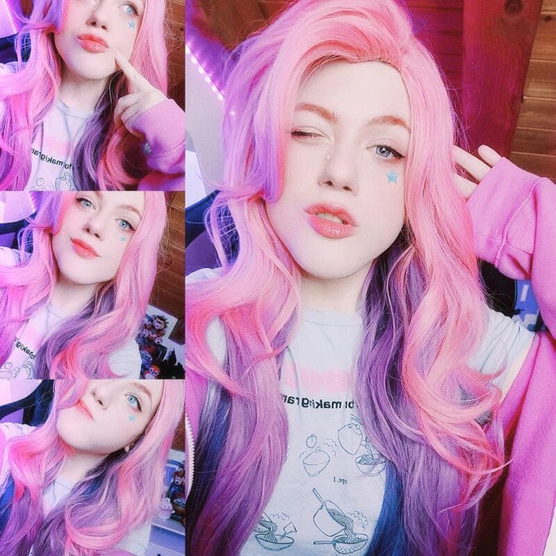 LOL League of Legends bounty hunter Miss Doom video game goddess anime wig cosplay wig