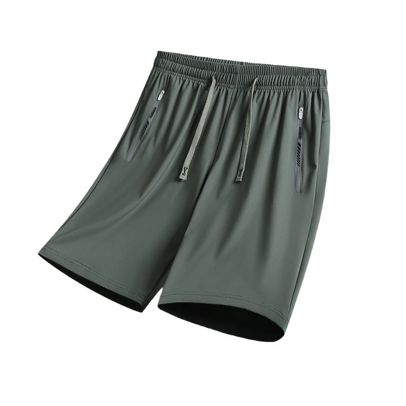 Summer silk thin sports elastic shorts, quick dry trousers for leisure, oversize, plus size