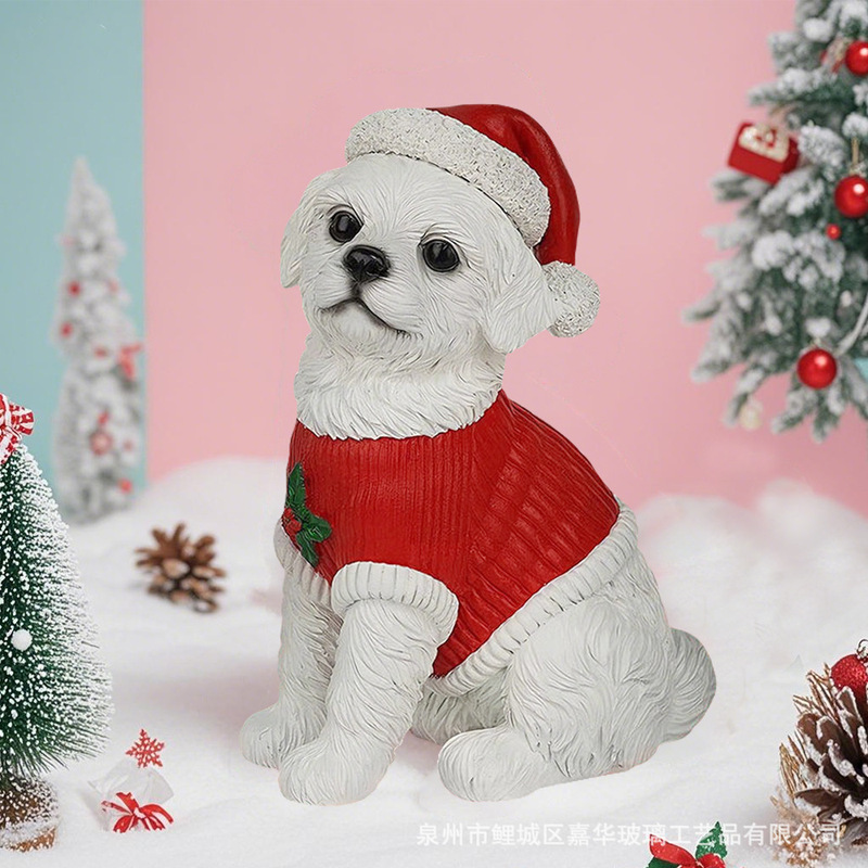 クロスボーダースポットクリスマス模擬犬かわいいラブラドール犬屋内ホリデー像樹脂装飾装飾品|undefined