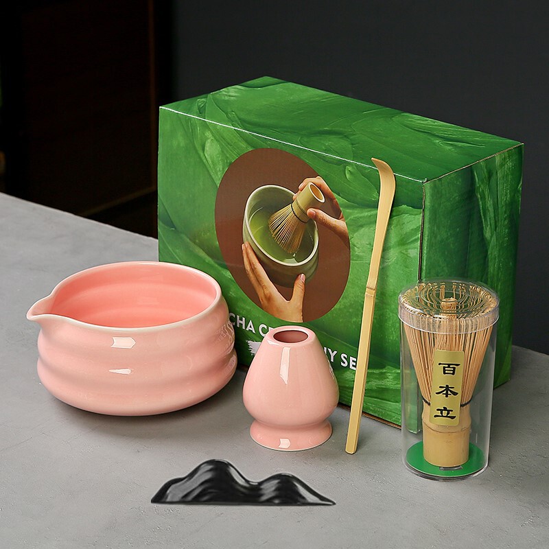 国境を越えた抹茶ツールセット 竹茶筅 ティートレイ ティースプーン ティーピック 百本立 陶器抹茶ボウル 和風|undefined