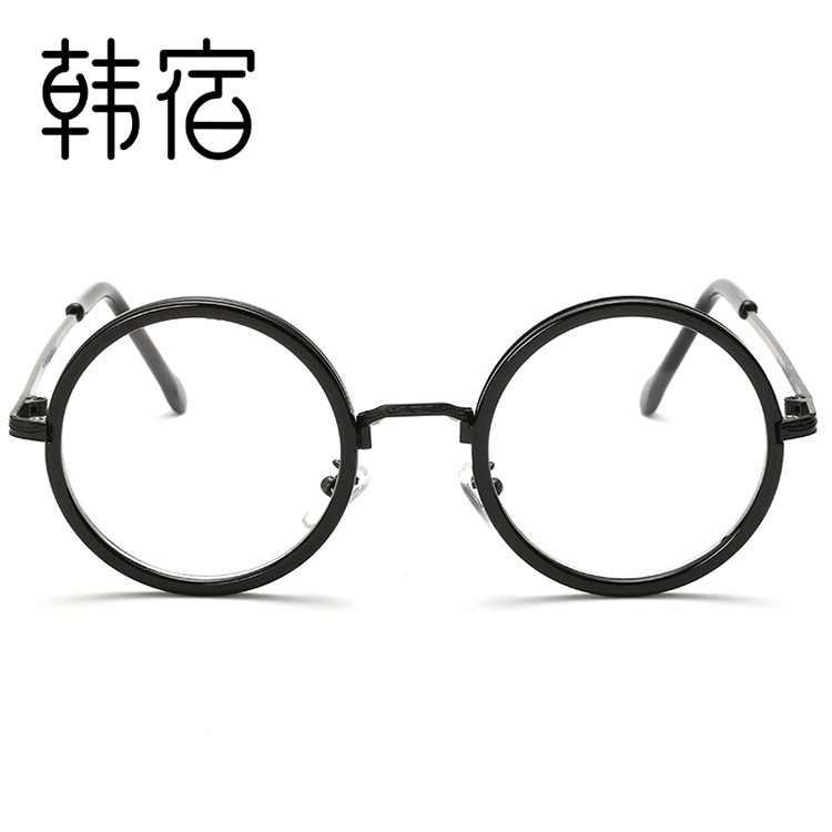 韓宿ネットの赤い新型のpcの眼鏡の復古のファッションの個性の丸い枠の平光の鏡の眼鏡の近視の鏡の枠のメーカーは卸売りします。|undefined
