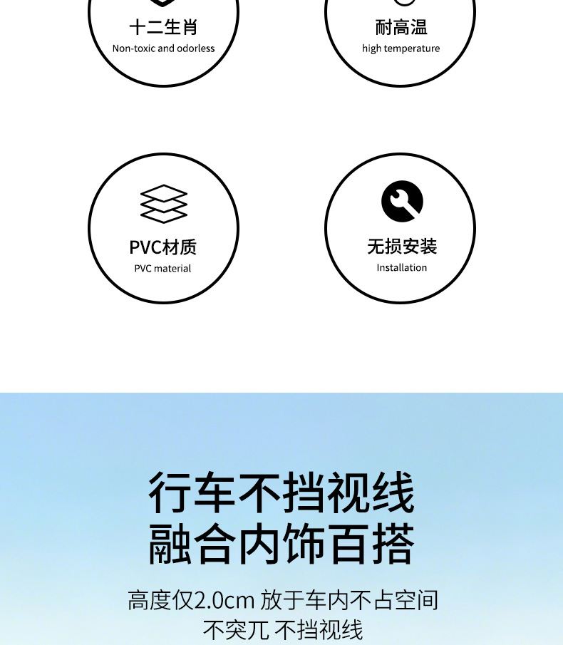 New Zodiac Car Temporary Parking Sign, Creative Cartoon Car Moving Phone Number Plate, Luminous Hidden Display