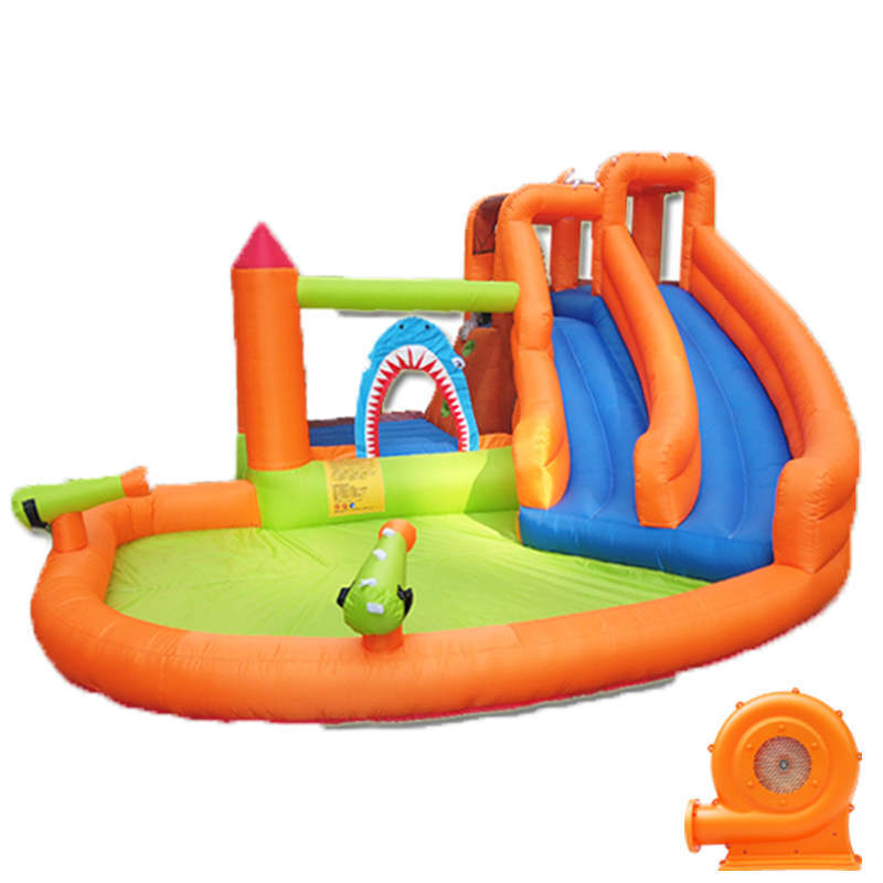 Amazon transfronteriza suministro al aire libre inflable trampolín entrada traviesa Castillo tobogán de agua rebote Castillo parque de atracciones