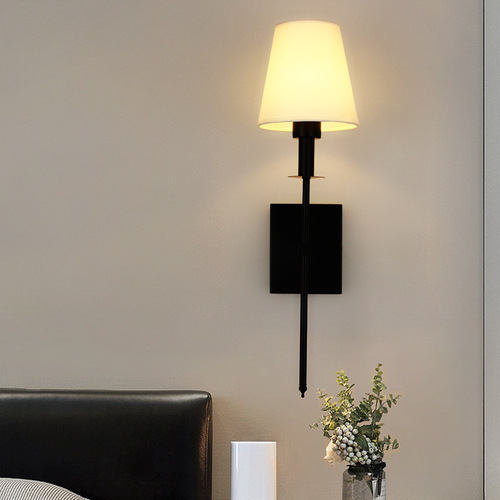 Wall lamp bedside lamp American bedroom Nordic living room aisle stair lamp creative simple modern wall lamp