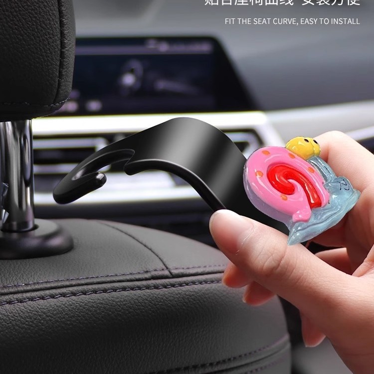 Gancho trasero de automóvil Gancho de respaldo de asiento de dibujos animados Gancho multifuncional para automóvil en automóvil Gancho pequeño para automóvil Gancho de asiento