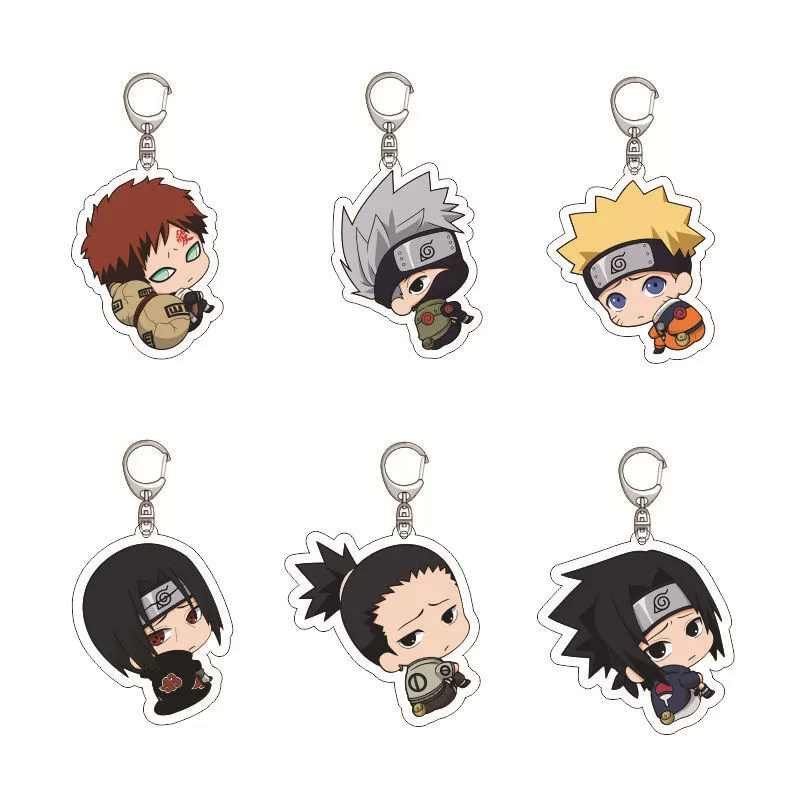 Acrylic Keychain (Movement) Naruto Q-Version Chibi Pendant, 5.5 cm, Metal Clasp