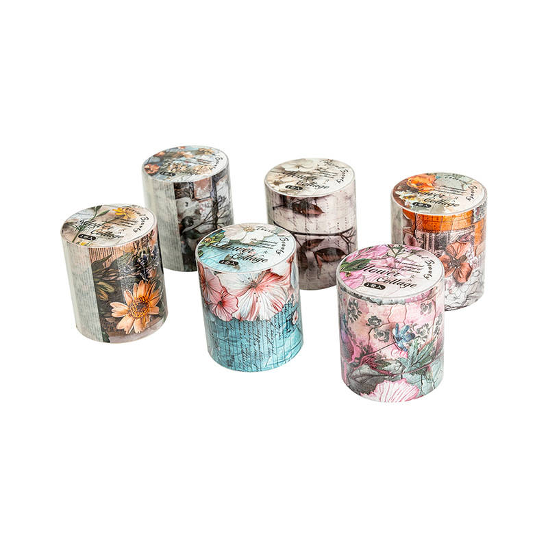 Ketchup Girl Flower Theme Material Cinta Qihua Man Shadow Series Decoración de flores Collage de cuentas a mano 6 estilos