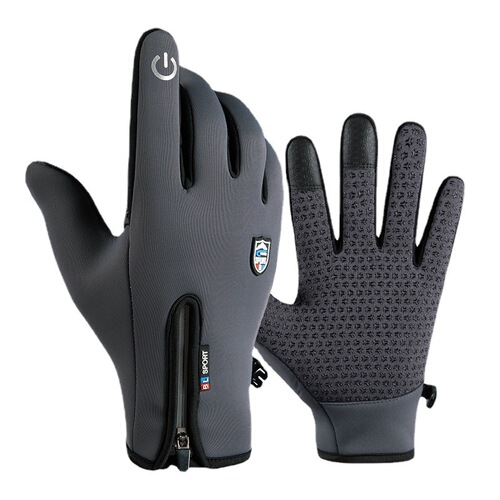 Waterproof gloves, outdoor waterproof gloves, ski touch screen, winter, windproof, warm, fleece, reflective cycling zippers for men and women