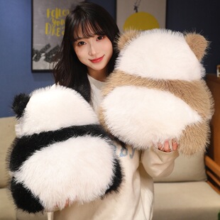 Cross-border imitation wool panda back pillow cute bedside cushion sofa living room pillow ins wind cushion manufacturers