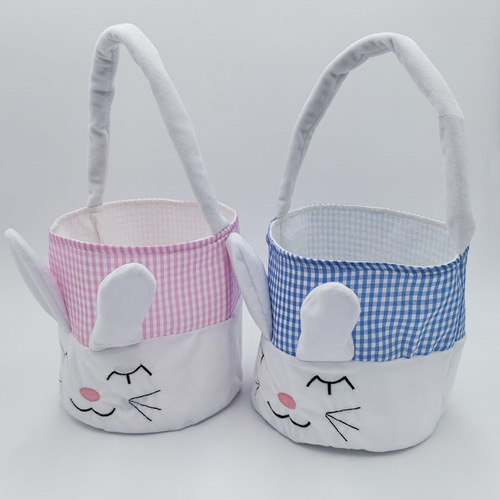 Easter Home Party Supplies Egg Hunt Game Basket Rabbit Doll Fabric Basket Interior Decoration Cross-border