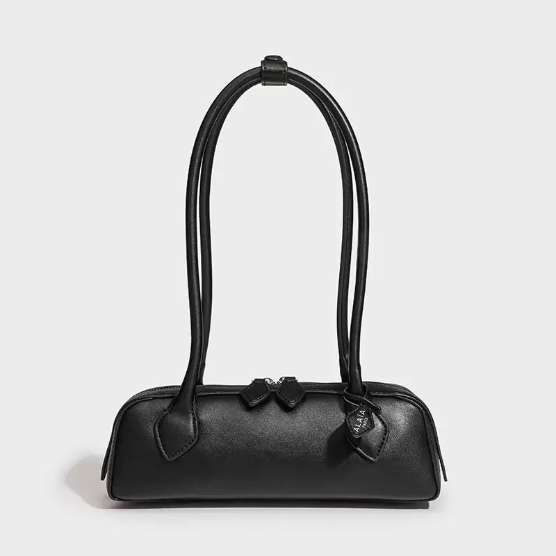 Retro Baguette Underarm Bag Genuine Leather Women's Handbag Casual Commuter Versatile Shoulder Bag - Thumbnail 7