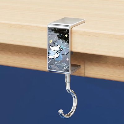 Line Puppy Desk Hook for Backpacks, Non-Flooring, Strong Load-Bearing, No-Drill, Movable, Safe, Portable