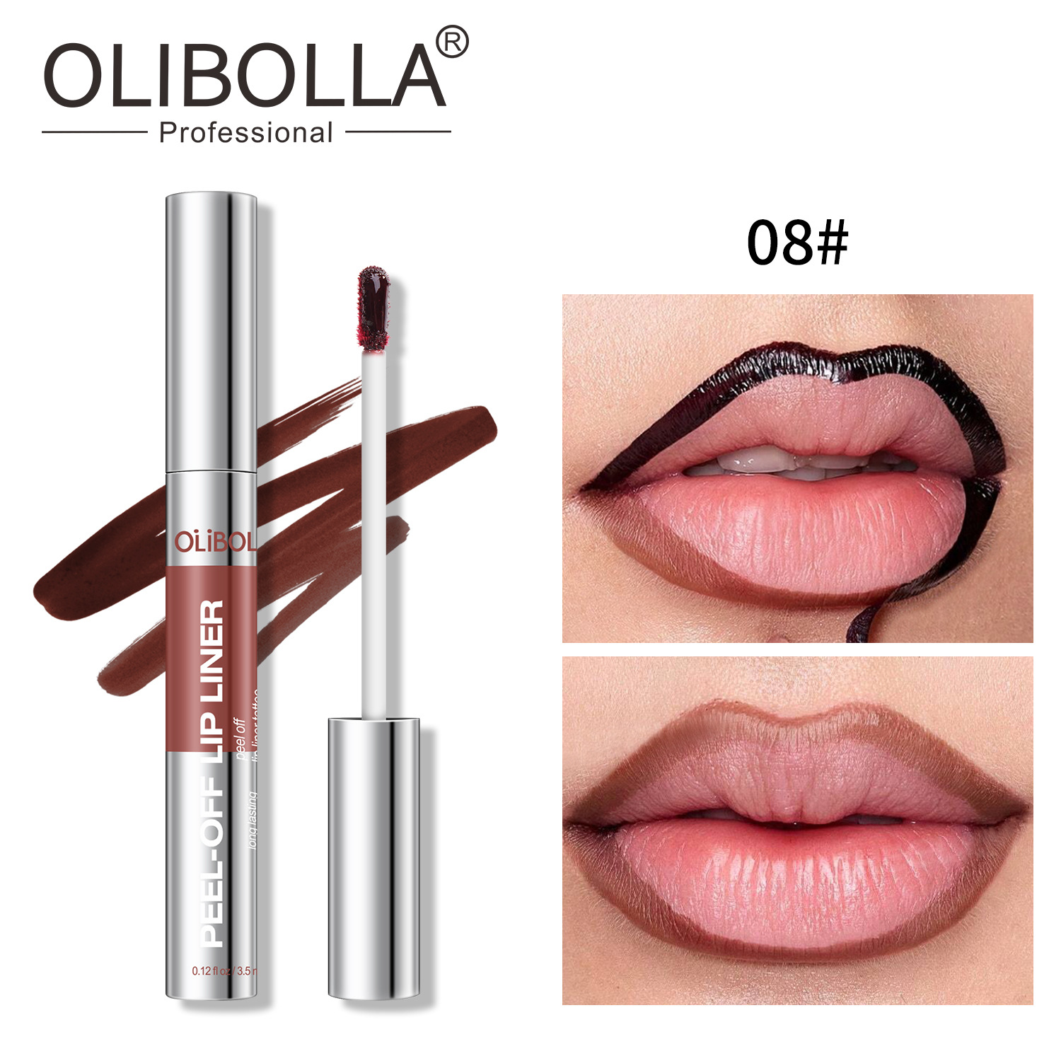 Explosión transfronteriza olibolla 8 colores mate peel lipstick duradero impermeable fácil de colorear lápiz de rayado de labios