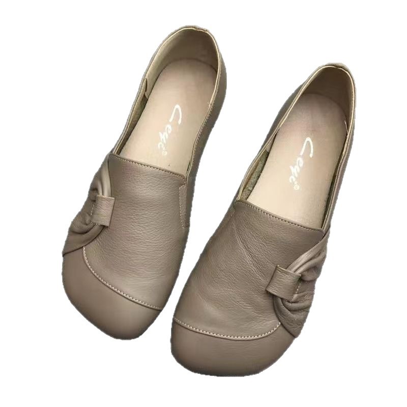 2026 nuevo verano de cuero suave un pie pie simple zapatos cómodos con suela suave antideslizante zapatos de madre