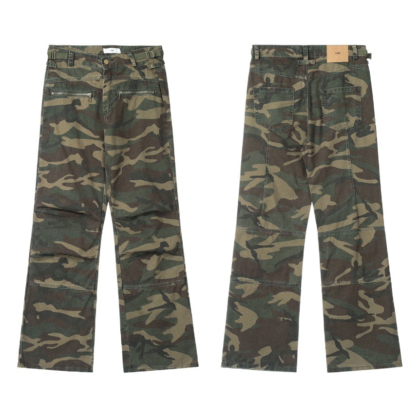 11kn original retro americano calle camuflaje jeans casual hombres de moda Marca Diseño Pantalones rectos flojos al por mayor