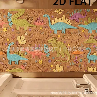 Avtomobil döşəmə paspasları, Cross-border outdoor shoe-changing entrance door - zx-nature-and-dinosaurs-4-3040silk-loop-without-edge-finishing