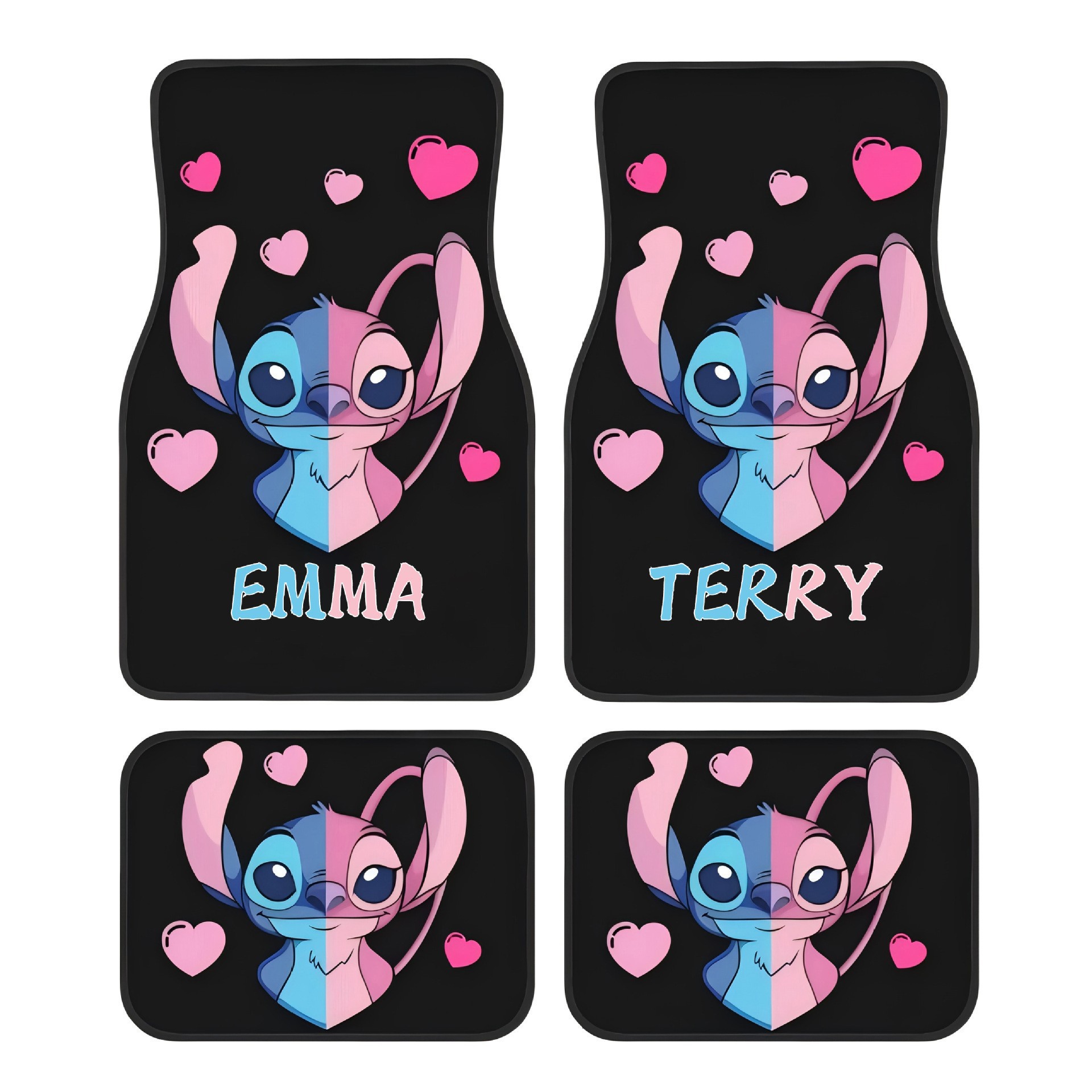 TEMU Cross-border Cartoon Hot-selling Car Mat Four-piece Set Dirty-resistant Non-slip Easy-care Floor Mat Wear-resistant in stock