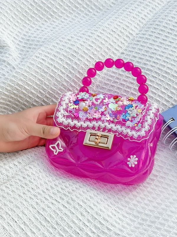 Juguetes hechos a mano DIY para niños bolsas de material de jelly bolsas de niñas bolsas de mano lindas bolsas de hombro juguetes hechos a mano