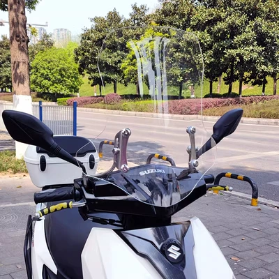 High-Definition Transparent Suzuki Uy125 – Motorcycle front windshield - transparent-50cm-high-stainless-steel-stand-height-adjustable