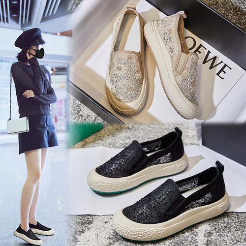 2024 Spring and Summer New Thick-soled Fisherman Shoes Casual Genuine Leather Shoes Women's Shallow Mouth Flat Shoes Women's Slip-On Women's Shoes Trendy
