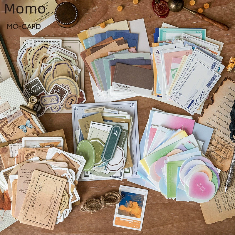 陌墨 Package material package collection series retro INS basic label hand accounts 100 sheets of bottom paper