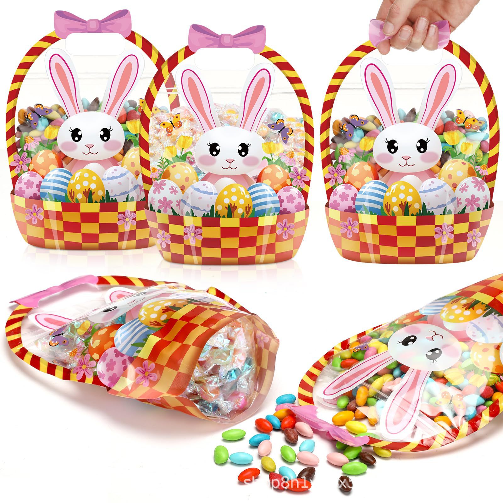 Amazon nuevo producto Favor Bags Transparent Pumpkin Halloween decoración de bolsas de dulces transparentes