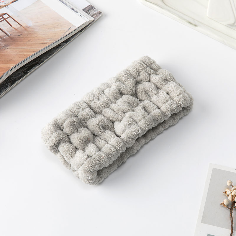 Cara lavado pelo banda coral felpa Mujer estudiante diadema alto elástico antideslizante Otoño e Invierno máscara lavado headbufanda tocado