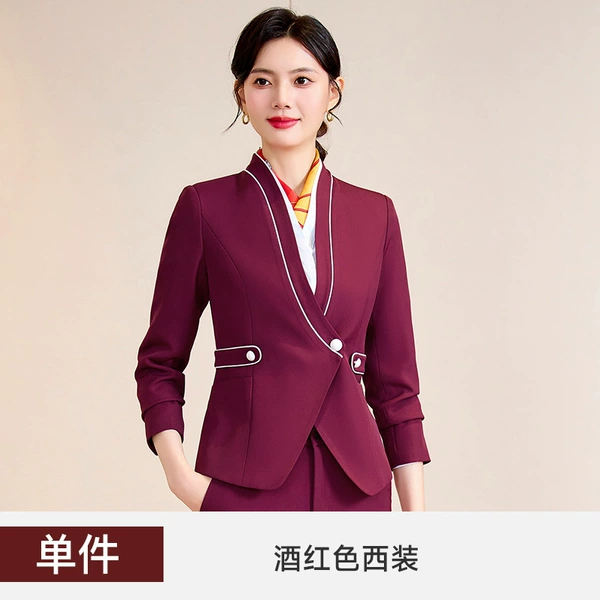 Burgundy classic suit jacket