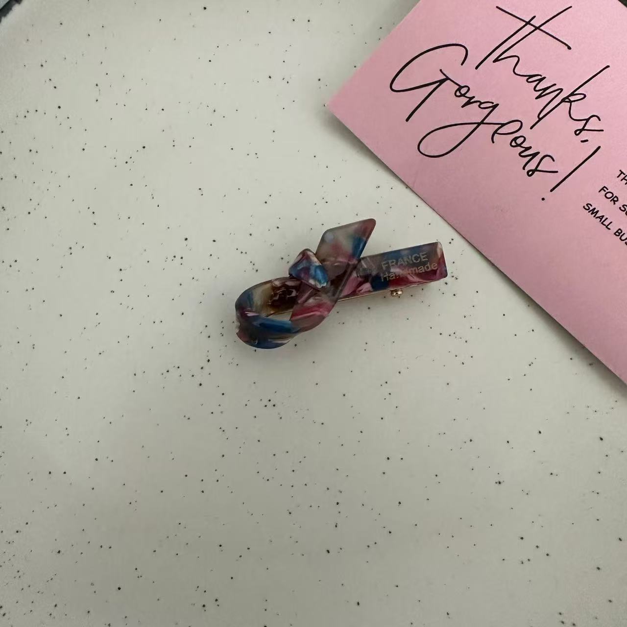 A3-아세테이트 사이드 클립-다채로운 꽃