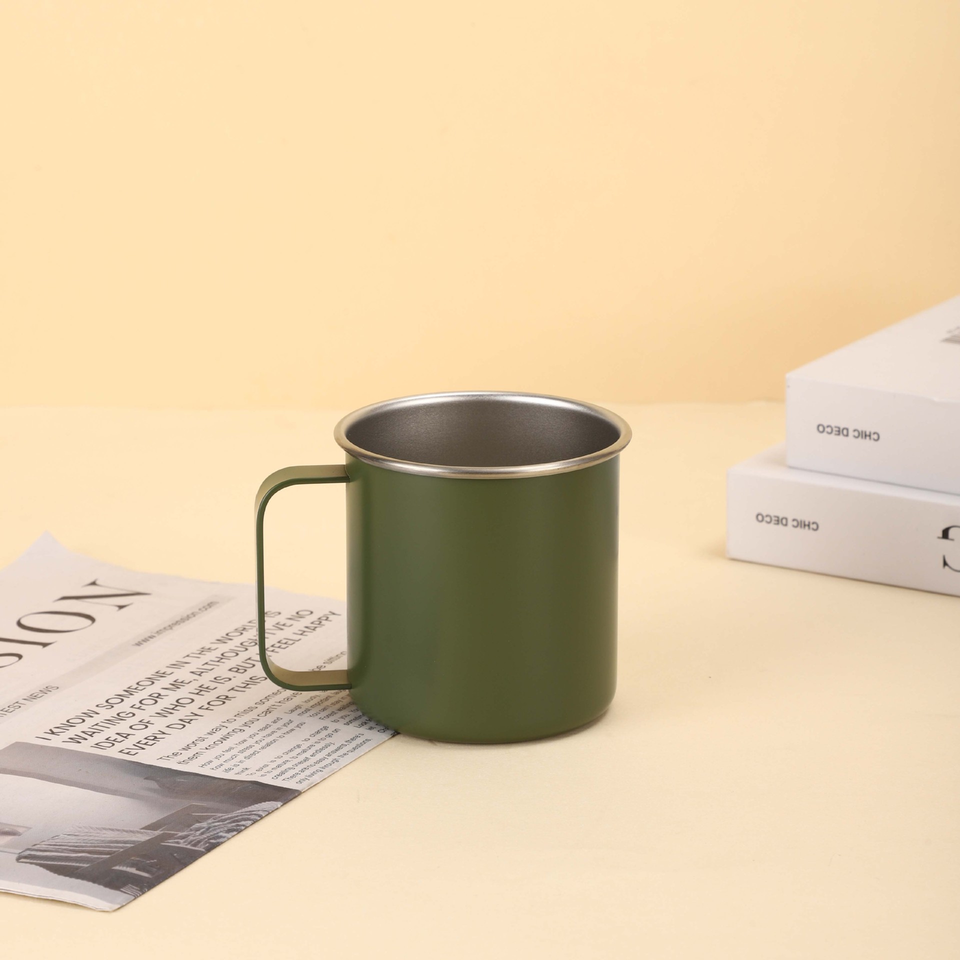 Stainless Steel Coffee Cup With Handle For Camping And Home_voghion.com