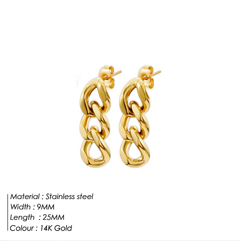 Fashion Solid Color Stainless Steel Drop Earrings 1 Pair