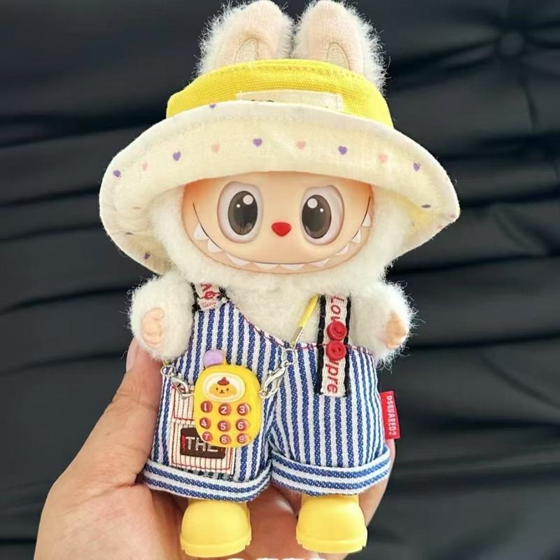 批发labub娃衣一二三代坐坐派对挂件背带裤帽子学院套装衣服|undefined