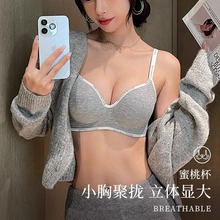 原版小地雷内衣女小胸聚拢显大蜜桃胸调整型防下垂新款无痕文胸罩