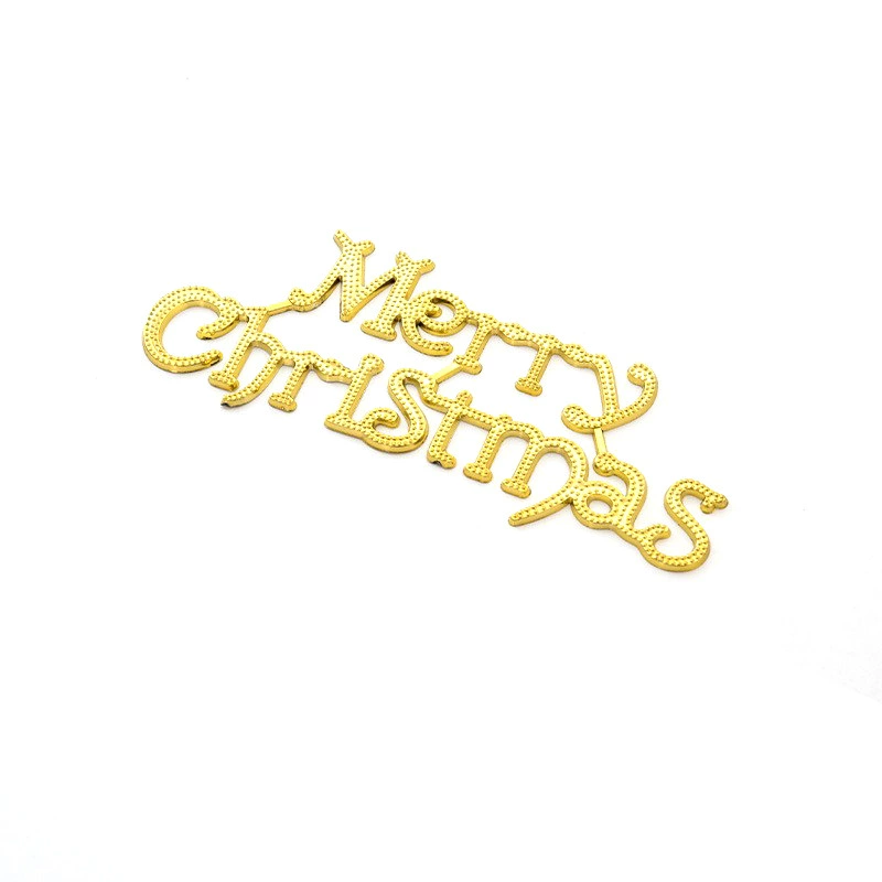 Декоративная надпись Merry Christmas, пластик ПП, золото или серебро, размеры 4,5–47 см