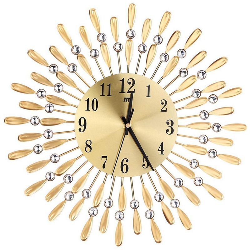 15 inch 3D Large Wall Clock Shiny Rhines...