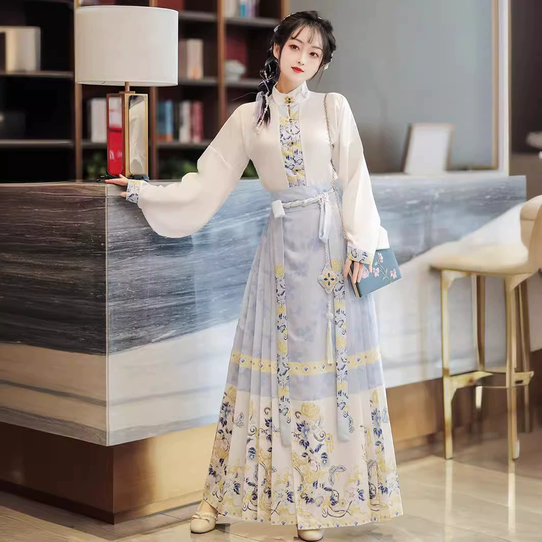 Оригинальное женское платье Ming Hanfu, новый стиль 2024 года, модифицированное платье макси Chunliang, повседневный костюм, древний костюм суперфеи