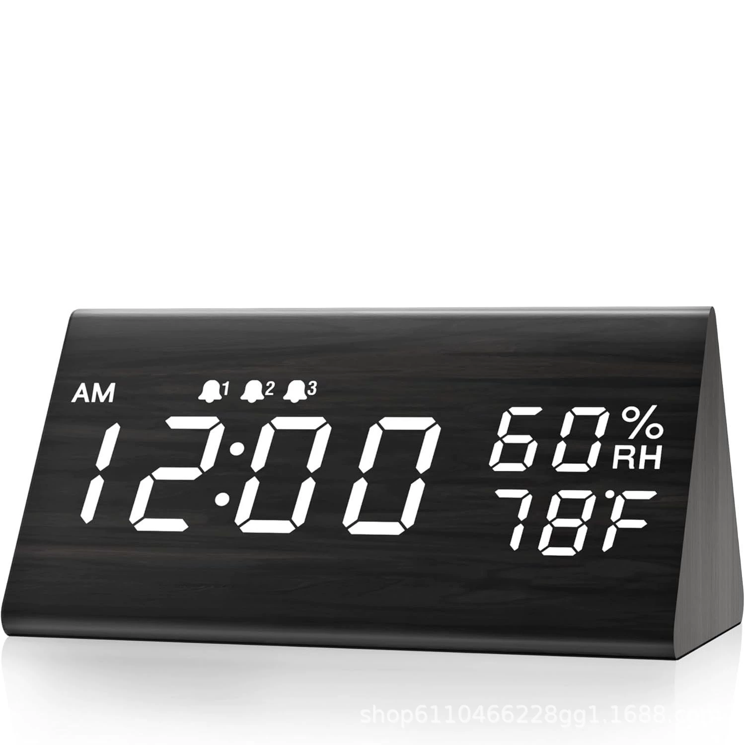 Амазонка взрывающий электронный будильник светодиодные цифровые часы прикроватный маленький будильник звуковой контроль световых электронных часов деревянных часов