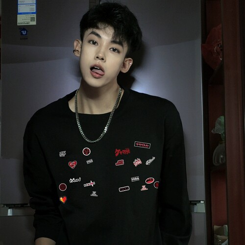 National fashion brand American retro printed round-collar sweater for men and women spring and autumn couples loose large size handsome all-match top