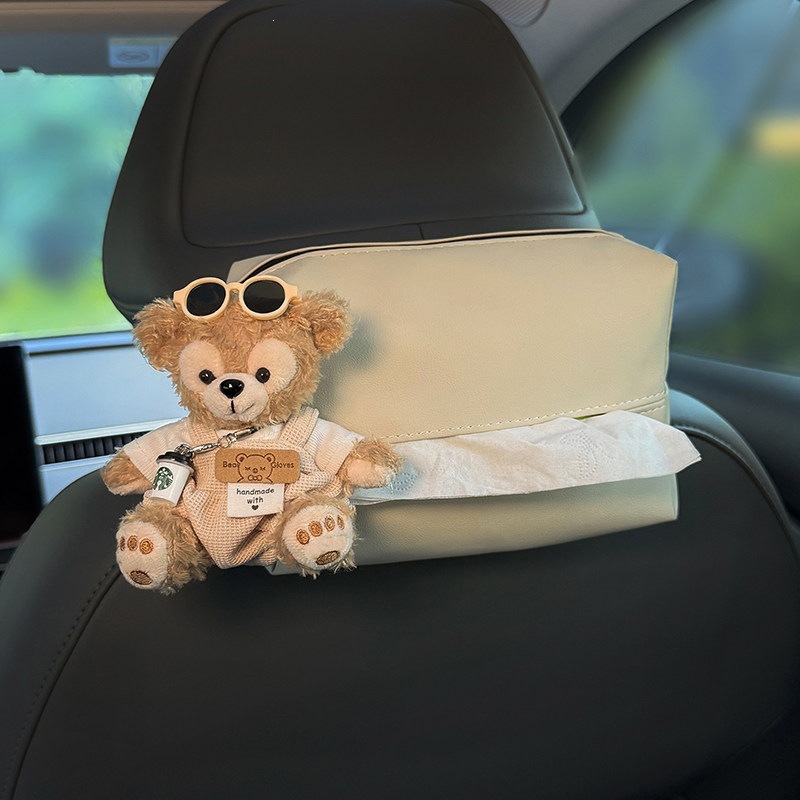 Shirley Duffy Car Trash Can and Tissue Box 2-in-1 Hanging In-Car Storage with a High-End Feel for Women