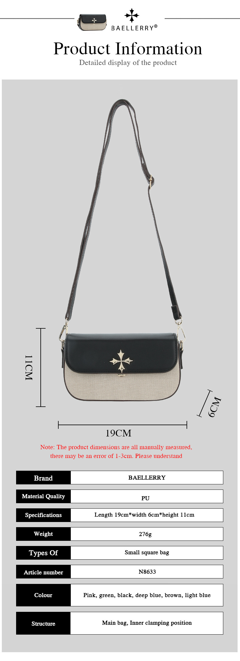 New Women's Mobile Phone Bag With Contrasting Colors Plain Weave Single Shoulder Crossbody Bag Mini Small Square Bag_voghion.com