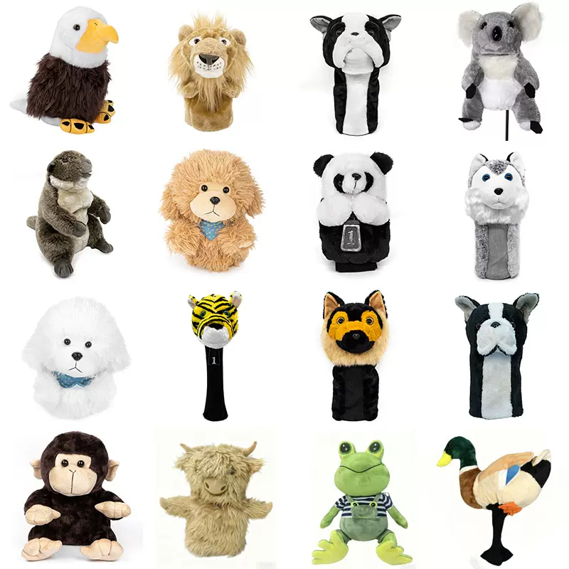 ของเล่นตุ๊กตาผ้าพลัช อุปกรณ์เสริมกอล์ฟ ที่คลุมไม้กอล์ฟรูปสุนัขน่ารักการ์ตูน จำหน่ายตรงจากโรงงาน