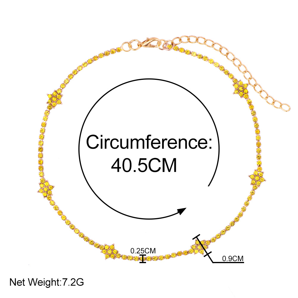 Fashion Flower Alloy Inlay Rhinestones Womenu0027S Necklace 1 Piece