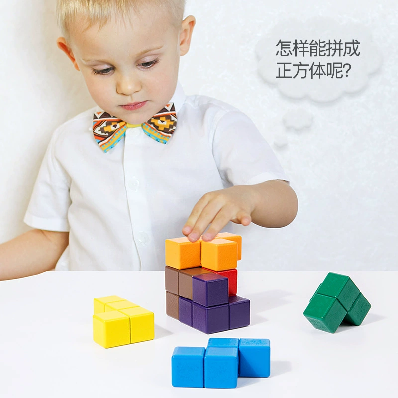 Wooden intellectual toy, Rubik's cube for training, constructor, early education