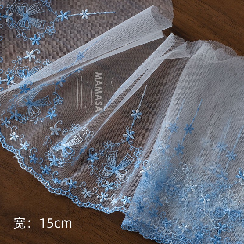 Alta calidad dopamina sueño bordado colorido hilo de malla encaje DIY mano lolita ropa tela accesorios para el cabello