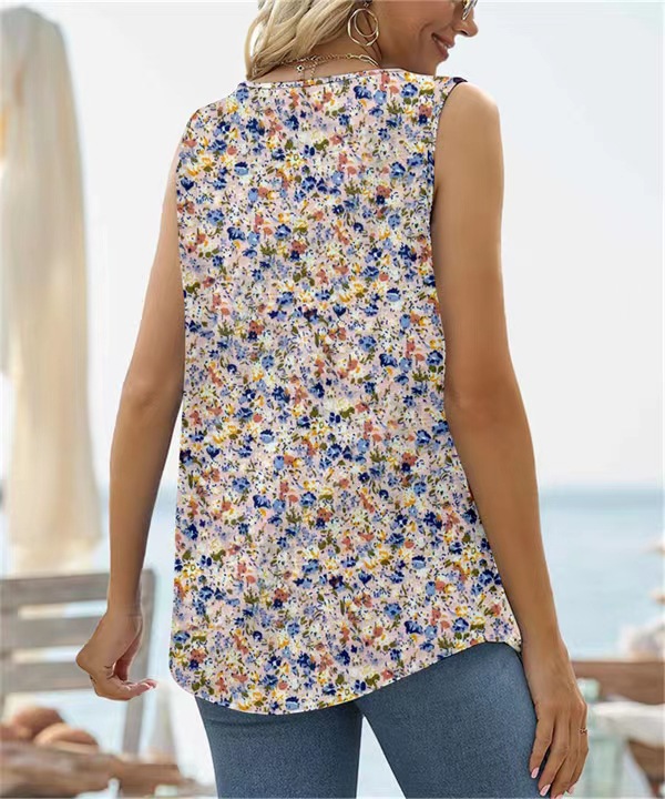 Long Top Length Vest Tops Type Women's Vest Tank Tops Printing Casual Printing