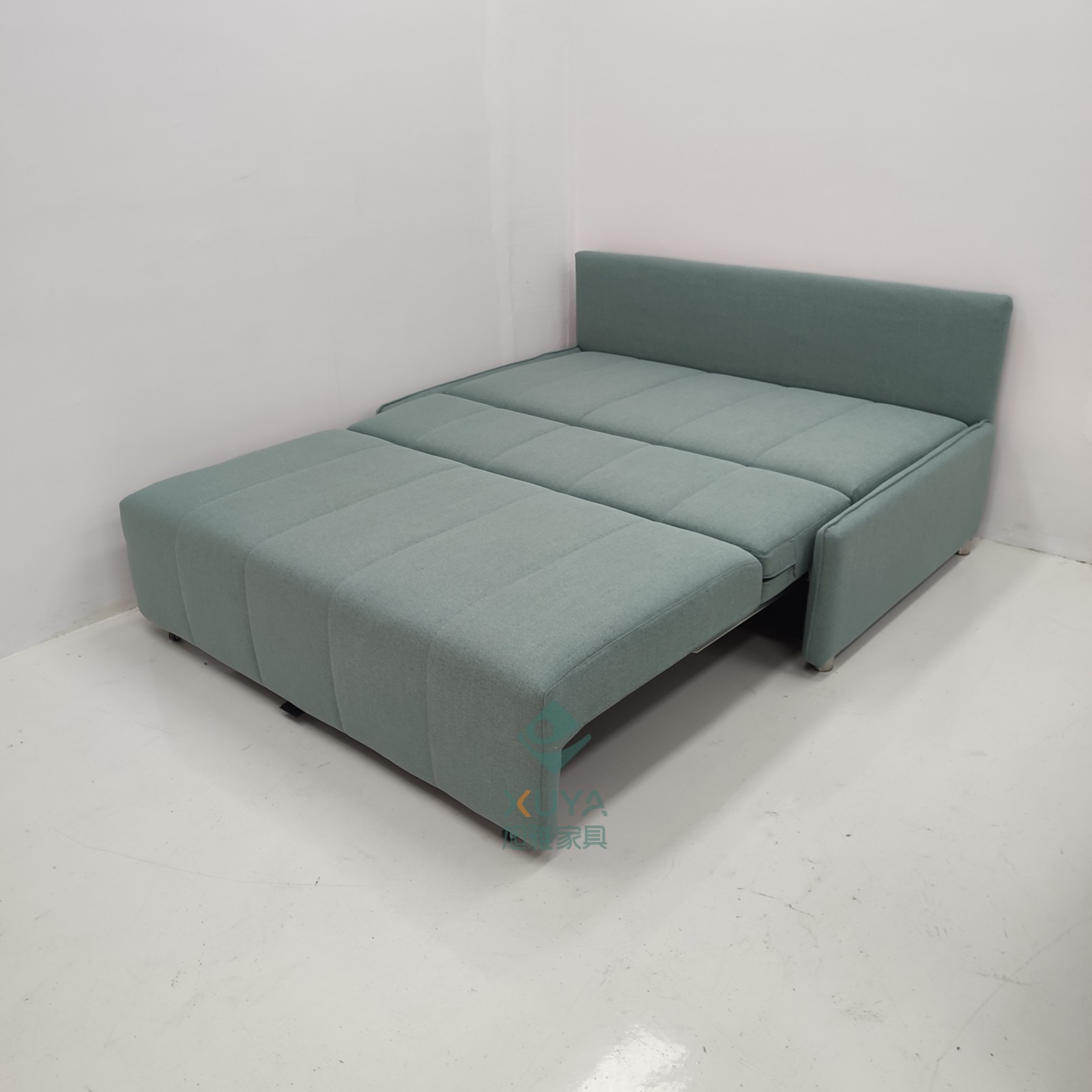 Sofá multifuncional gris oscuro pequeño tipo cama de algodón lino sin reposabrazos sofá de doble uso de la sala de estar